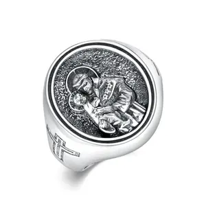 S925 sterling silver Saint Anthony ring full size can be given as a gift or worn by yourself