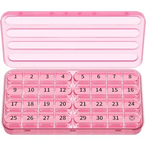 Monthly Pill Organizer 1 Time a Day, 30 Day Pill Box Organizer Once a Day, One Month Large Case for Travel, 31 Day Daily Medcine Container for Vitamins, Supplement & Medication