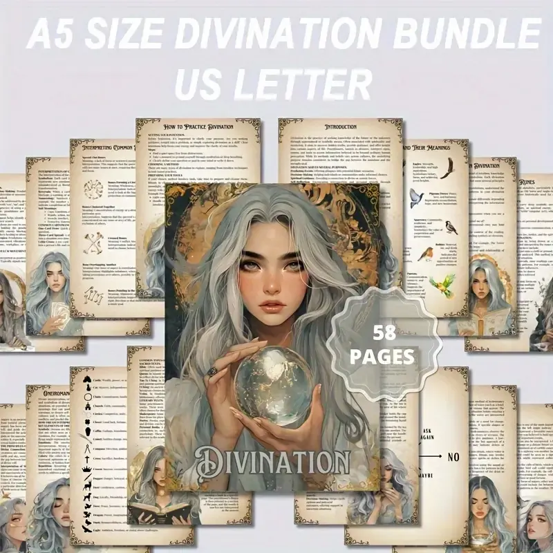 A5 Tarot Card Guide Book Tutorial, 55-Page Witchcraft & Spirituality Exploration Manual, Perfect Gift for Beginners, Enhance Decision-Making Skills
