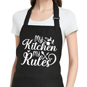 Rokasreke Kitchen Aprons for Women with Pockets Funny Womens Apron for Cooking Baking Chef Cute Baker Gifts for Birthday Christmas Mom Wife