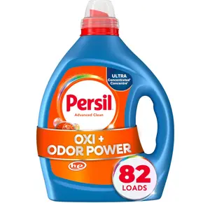 Persil Advanced Clean Oxi+Odor Power, Liquid Laundry Detergent, High Efficiency (HE), Deep Stain Removal, Ultra Concentrated, 82.5 fl oz, 82 Loads
