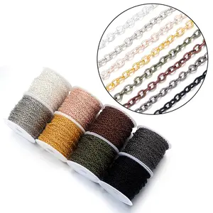 5/10yards 8 Colors Plated Iron Cable Chains Necklace Bulk Link Chain for Jewelry Making DIY Necklace Bracelet Accessories