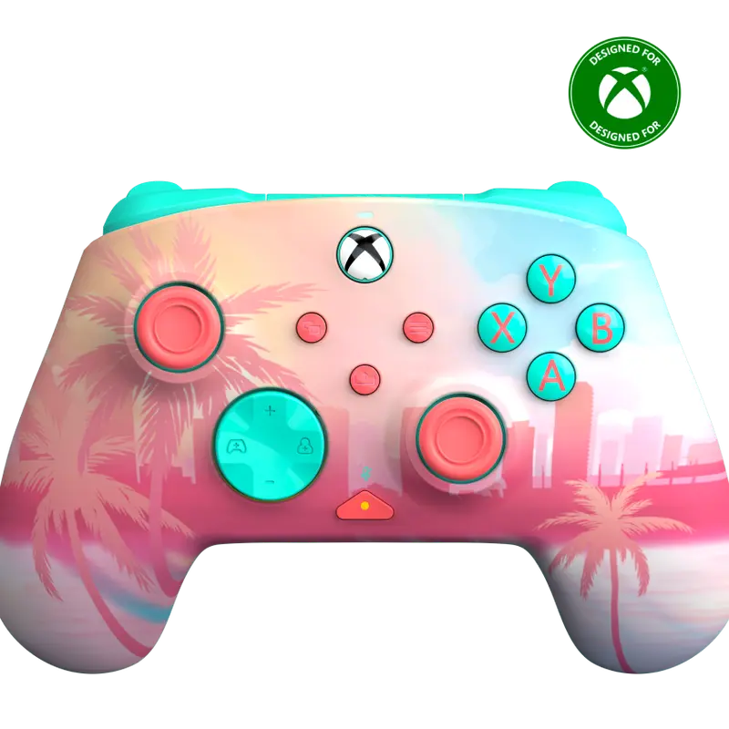 Turtle Beach Pacific Skyline Wireless Gaming Controller for Xbox, PC, Smartphone & Mobile Devices - RGB Lighting, TMR Thumbsticks, Dual Rumble Motors, Mappable Back Buttons, Bluetooth Connection, Rechargeable, Included Cable, City-Ready, Gifts for Him