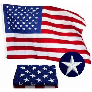 2x3 ft American Flags for Outside - Outdoor US Flag with Embroidered Stars and Sewn Strips | Outdoor Flags & Banners with Metal Grommets | Outdoor American Flag Heavy Duty | Lenex