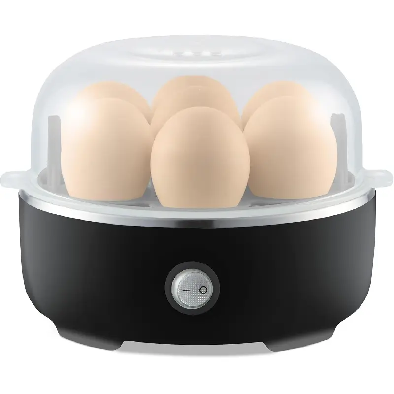 Easy Egg Cooker Electric 7-Egg Capacity, Soft, Medium, Hard-Boiled Egg Cooker with Auto Shut-Off, Measuring Cup Included, BPA Free, Classic Black