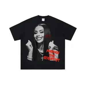 FEEGO Funny Graphic Tee Limited Edition Mariahhh The Scientist Big Face Graphic Rap Tee - The Perfect Addition to Any R&B Fan's Wardrobe