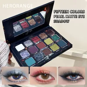 HERORANGE, 15-Color Eyeshadow Palette, Shimmering and Glitter Eyeshadow Palette, Waterproof and Sweatproof, 15 Shades for Customizable Eye Makeup, Suitable for Most Skin Types, Shimmer Pigment Palette