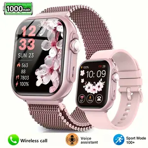 Smart Watch for Women (Android/iPhone), 1.83" HD Smart Watch with Bluetooth Calls/Messages/Notifications, Sleep/Heart Rate/SpO2 Monitor, 110+ Sports Modes Fitness Tracker Watch, 1000mAh Battery,Gifts for girls Wearable Silicone Anniversary Wristwatch Chip