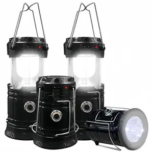 4 Pack Solar & USB Rechargeable LED Camping Lantern Waterproof Multifunctional Outdoor Tent Emergency Light Ideal Father's Day Gift