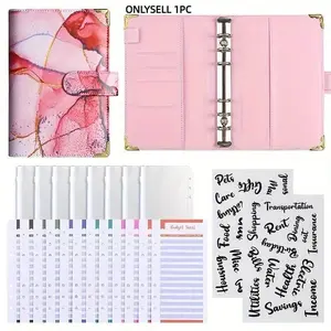 A6 Budget Binder with Cash Envelope, 1 Count Monthly Budget Planner with Accessories, Monthly Planner Magnet, Stationery Supplies for Home School Office, Office Organizer, Finance Checklist Organizer, Funny Gift, Planner Book