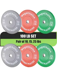 2-Inch Rubber Weight Plates 37.5 LB 100LB,160LB 210LB 300 LB Set Options– Weight Plates For Barbell,CrossFit & Strength Training 2.5LB/5LB/10LB/15LB/25LB/35LB/45LB Rubber Bumper Plates Options Bumper Weight Plates,2-Inch Ru