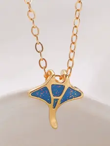 1pc Animal Lovers Charm Pendant Necklace, Bohemian Cute Spirit Manta Ray Necklace, Suitable For Family Or Friendship Gifts, Wedding Party Jewelry Gifts, Exquisite Jewelry Gift