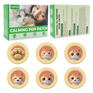 12-Pack Cat Pheromone Calming Stickers, Easy-To-Apply Face Pheromone Labels, Help New Cats Adapt, Reduce Stress, Safe for Walls & Furniture