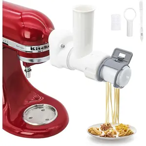 6-in-1 Pasta Maker Attachment Compatible with KitchenAid Stand Mixer, Pasta Press Machine with 6 Shapes (Spaghetti, Bucatini, Fusilli, Rigatoni, Macaroni), Extended Design