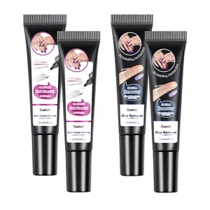 Upgraded Thickened Version –10g semi-solid glue and 10ml  glue remover. Specially formulated for press-on nails, the gel glue dries rapidly without using a UV lamp. Paired with  Gentle Non-Acetone  the remover, it can take off fake nail tips quickly.