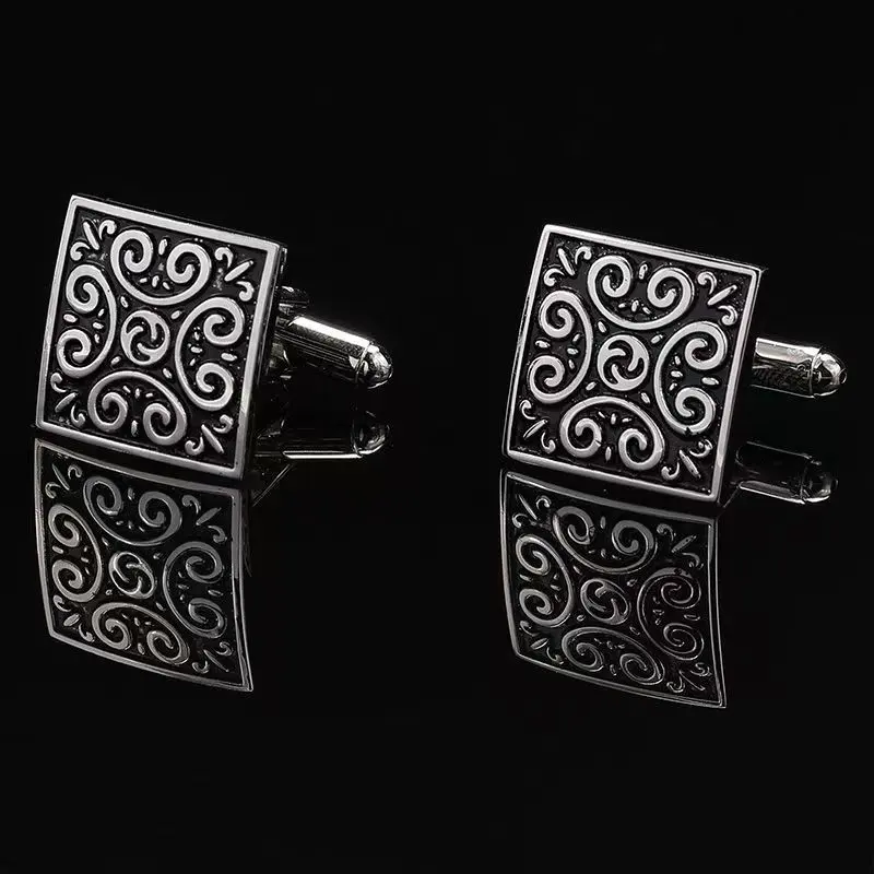 Classic French-Style Cufflinks in Silver-Tone Metal, Elegant Unisex Shirt Jewellery for Weddings & Formal Events