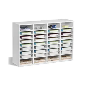 VEVOR Literature Organizer, 36 Compartments Office Mailbox with Adjustable Shelves, Wooden Mailbox Sorter Medium Density Fiberboard Office Home Classroom Storage for Files, Documents, Papers, WhiteSummervibes