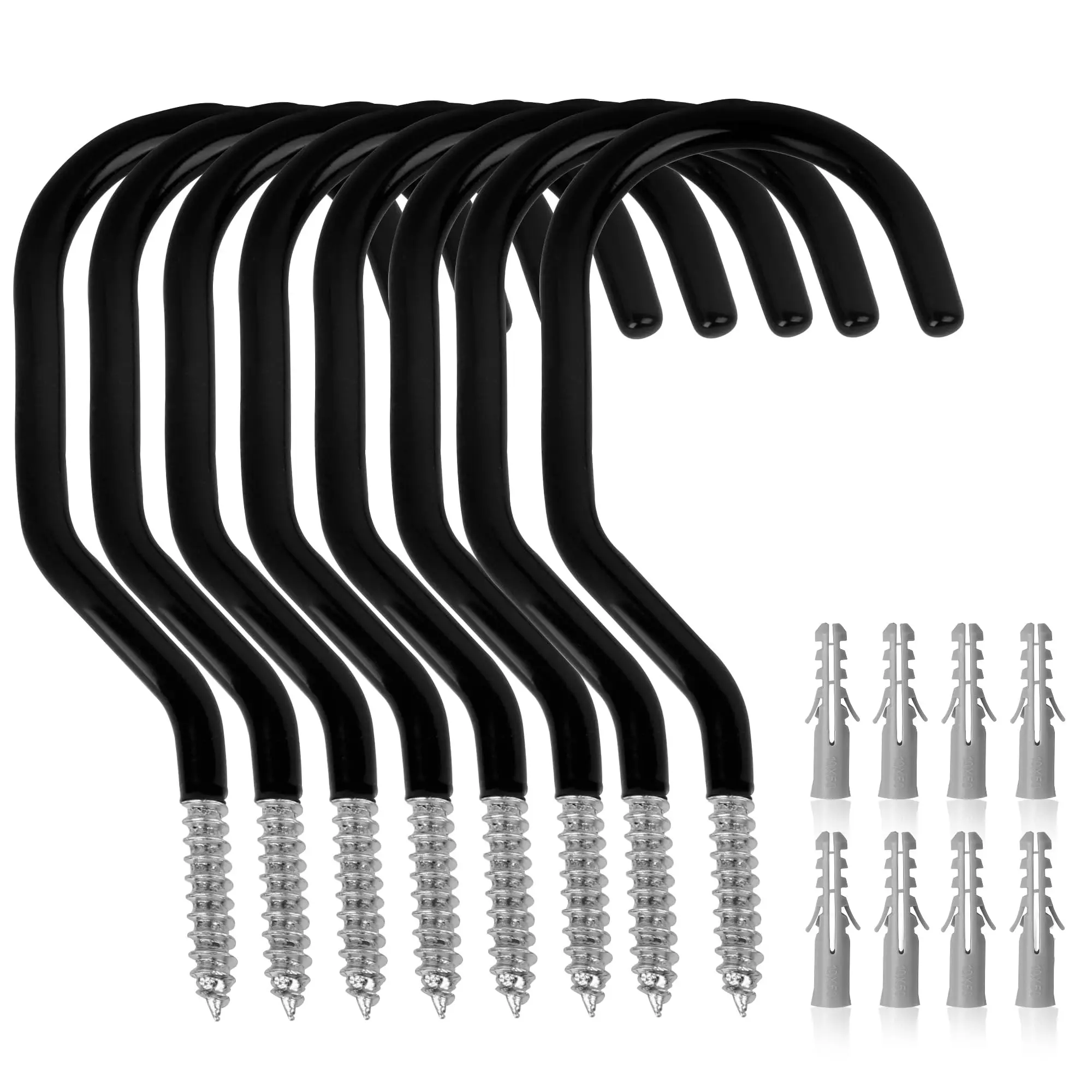 GJANSH 8-Pack Heavy Duty Bike Hook, Loading Capacity 100 LBS, 6 inch, Bike Hooks for Garage Wall and Garage Ceiling