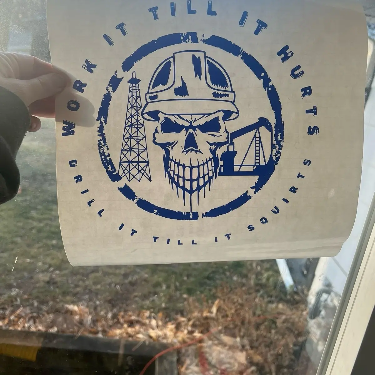 12 inch roughneck oilfield vinyl vehicle decal
