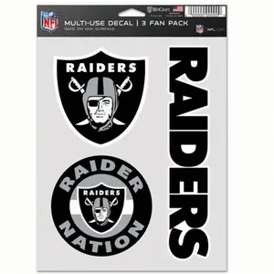 Wincraft  NFL Oakland Raiders Decal Multi Use Fan - Pack of 3