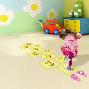 12pcs Colorful Number Floor Stickers for Kids, Vinyl Adhesive Decals for Playroom Decor, Multi-Color Numbered Stickers for Children, Decorative Stickers