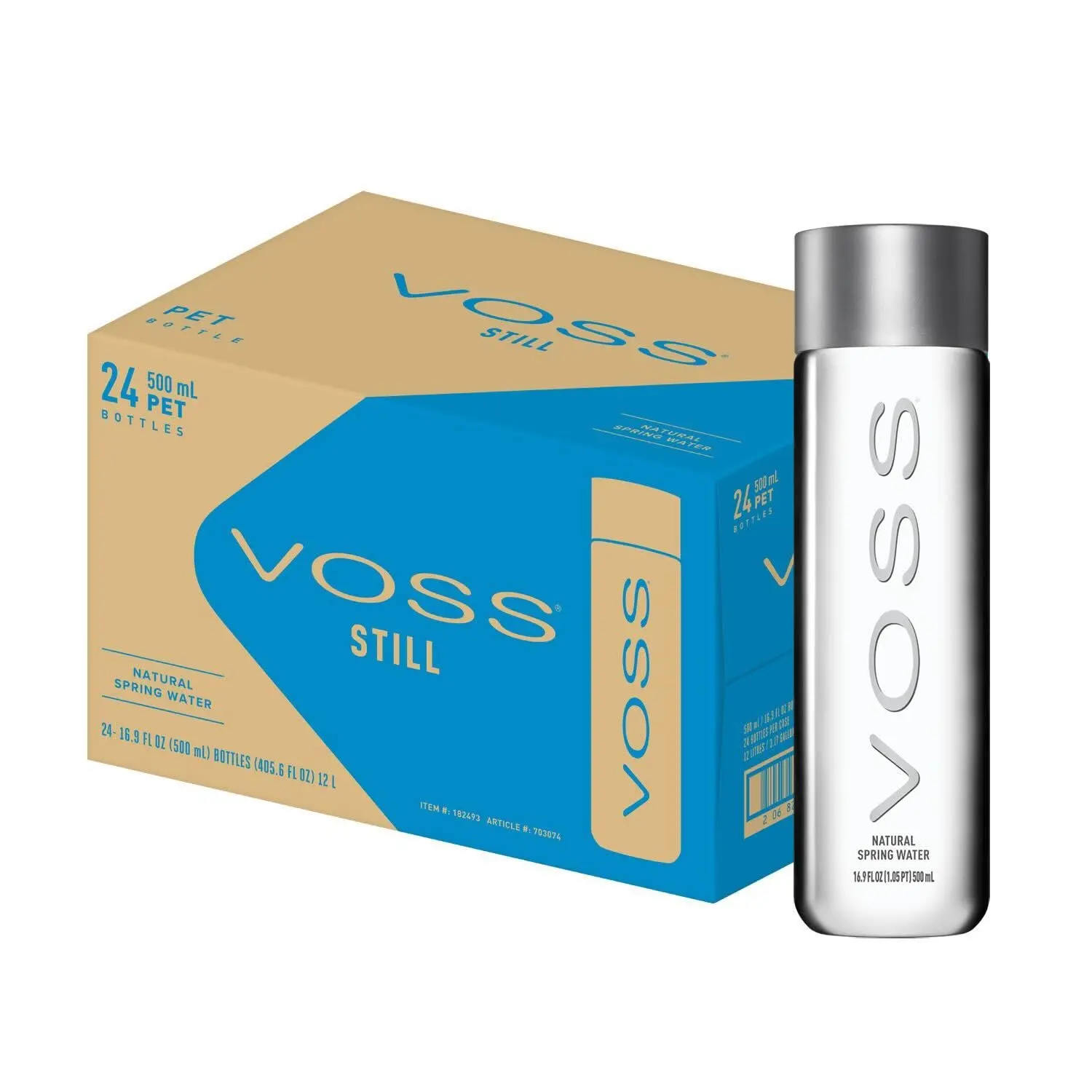 VOSS Premium Still Bottled Natural Water - BPA-Free - High Grade PET - Recyclable Plastic Water Bottles - Pure Drinking Water with Unique & Iconic Bottle Design - 24 Pack