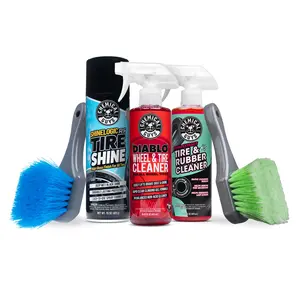 CHEMICAL GUYS Wheel & Tire Refresh Kit – Deep Cleaning & Shine System with Wheel & Tire Cleaners, Brushes & Dressing for Removing Grime & Restoring Gloss