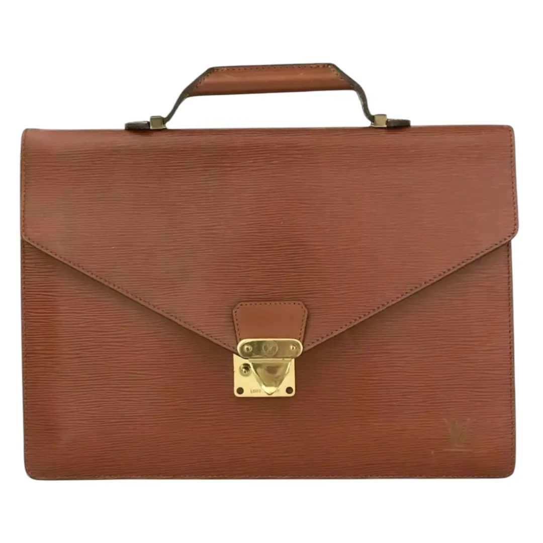 Pre-owned Louis Vuitton Leather Professional & Technology Bags Vintage Epi Brown Serviette Conseiller LV Logo Briefcase