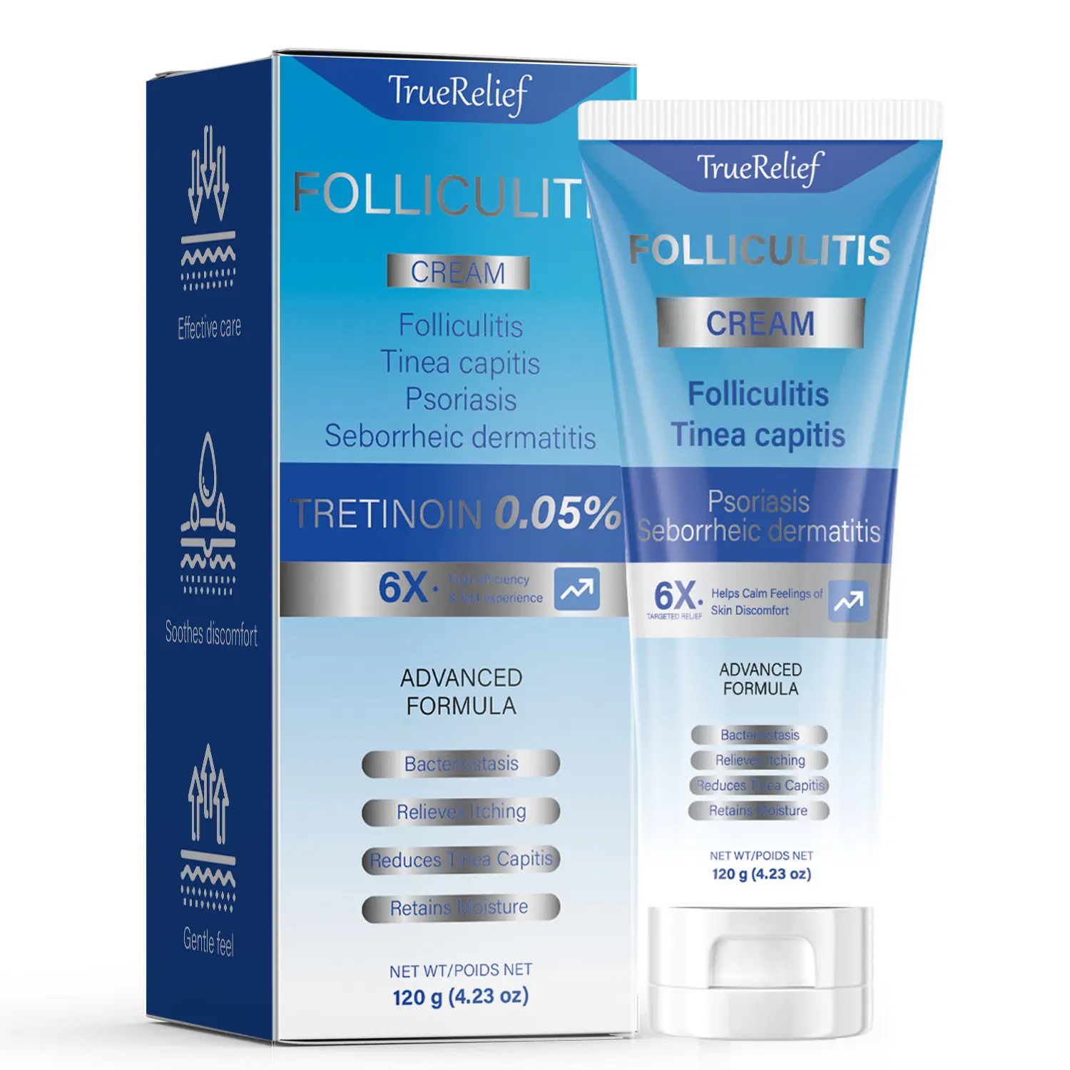 TrueRelief Folliculitis Soothing Cream,Hair Follicle Care Cream for Folliculitis Scalp Face and Body,  Organic Haircare Cream ,120g