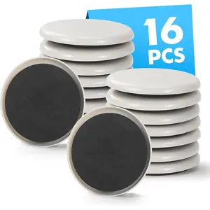 16-Pack Furniture Movers Sliders for Carpet & Hardwood Floors, Save 80% Effort Safely and Easily, The Glide Tool Set for Heavy Furniture and Appliances,  Moving Pads (16 Plastic 3.5" Sliders)