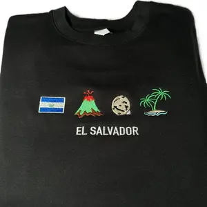 El Salvador Embroidery Sweatshirt . Flag ,Volcano , pupusas ,beach Crewneck