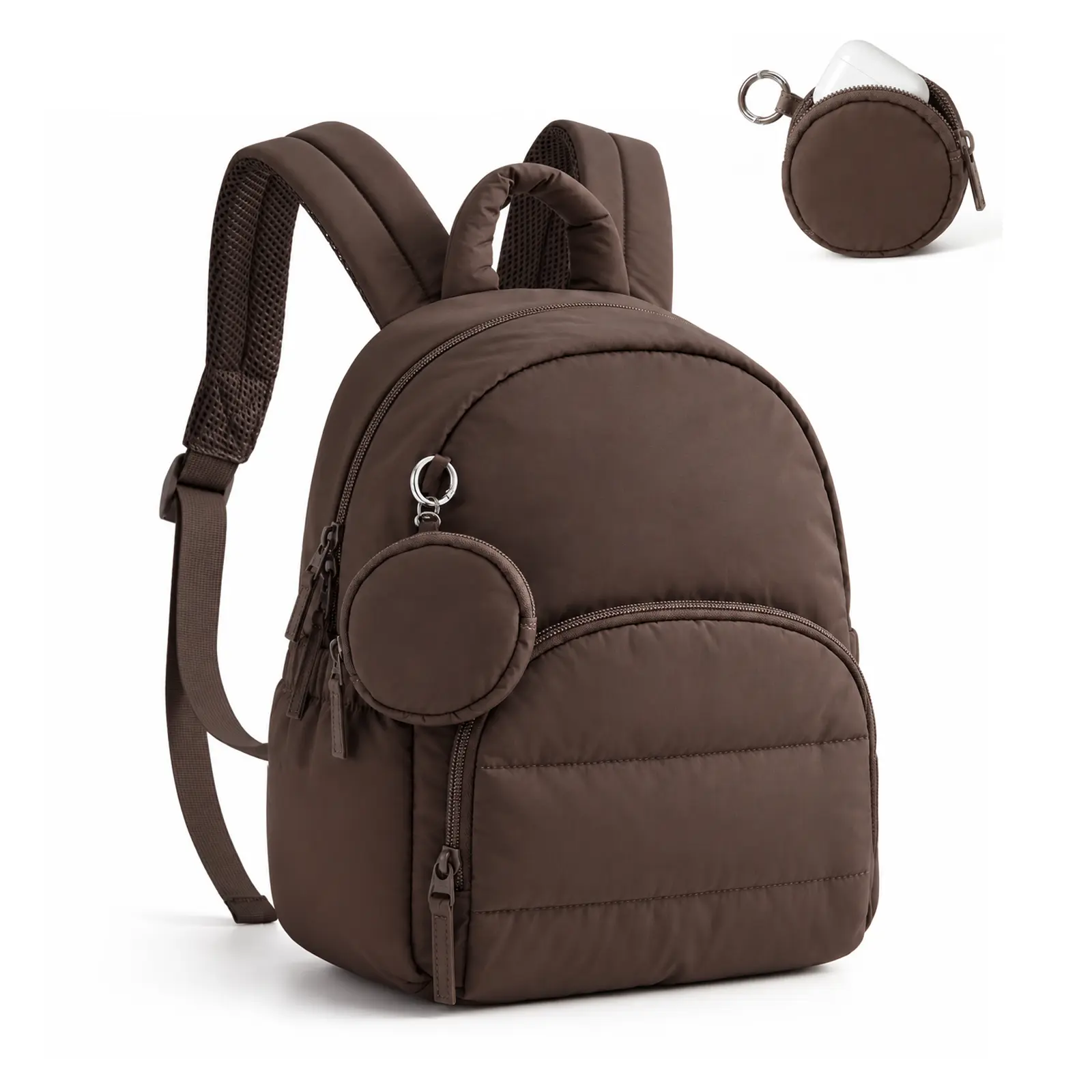 Fiveseasonhome Mini Backpack for Women, Lightweight Puffer Backpack Purse, Quilted Casual Daypack, Water-Resistant Bookbag