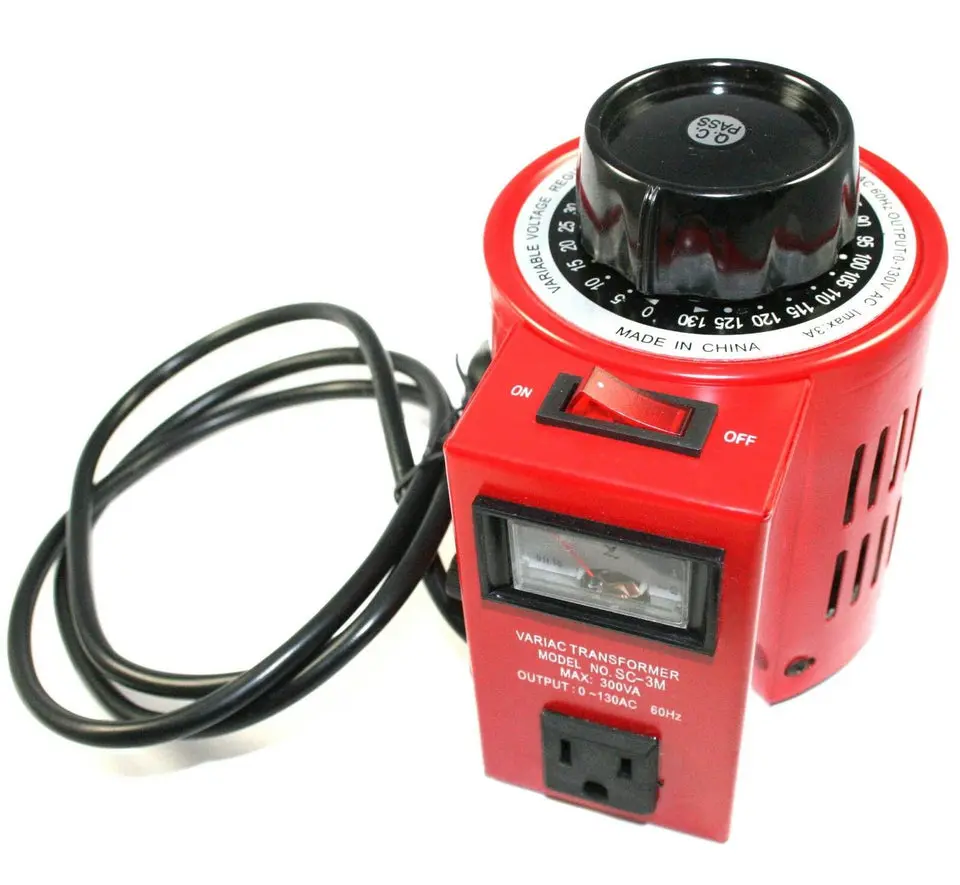 Adjustable Volt Variable Transformer SC-3M - 0-130V Output, 3A Current Rating for Home Improvement Electrical Equipment Supplies