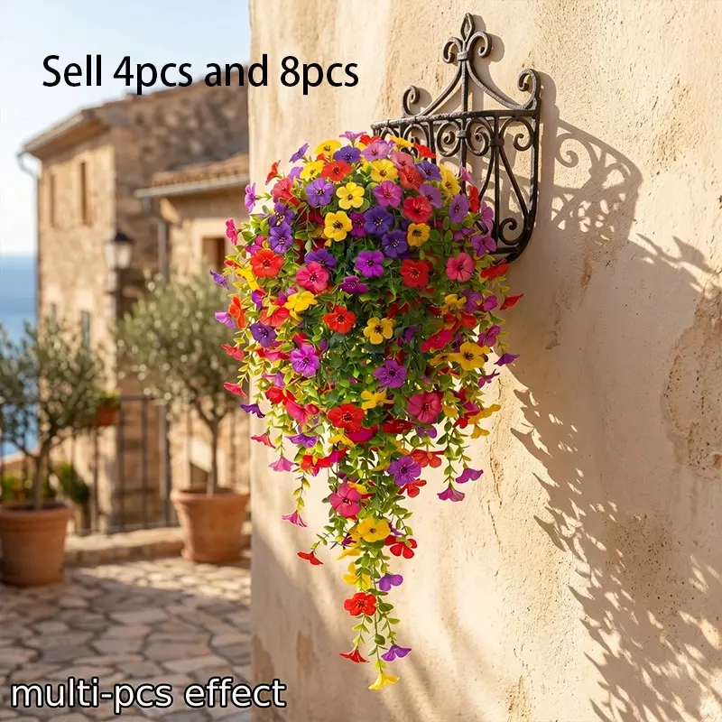 Artificial Flower Vine, Durable Plastic, All-Weather Hanging Ivy, Wedding Arch, Garden, Patio, Ceiling Decor, Valentine's Day, Easter, Mother's Day, Plants