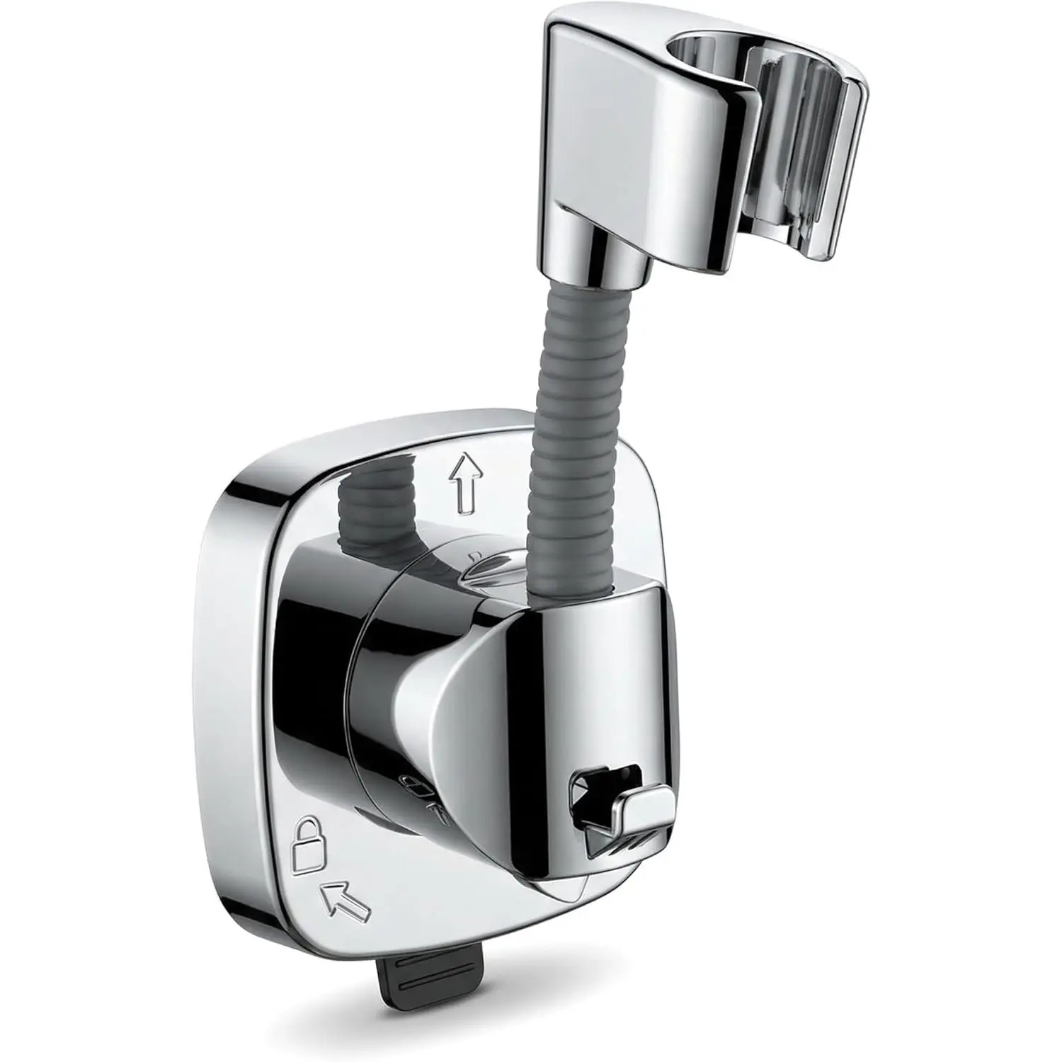 Plastic Compact Suction Cup Shower Head Wall Mount Bracket - No-Drill Adjustable Holder for Handheld Showerheads, Hair Washing Use, Quick Install on Bathroom Smooth Surfaces, RV Glass & Metal
