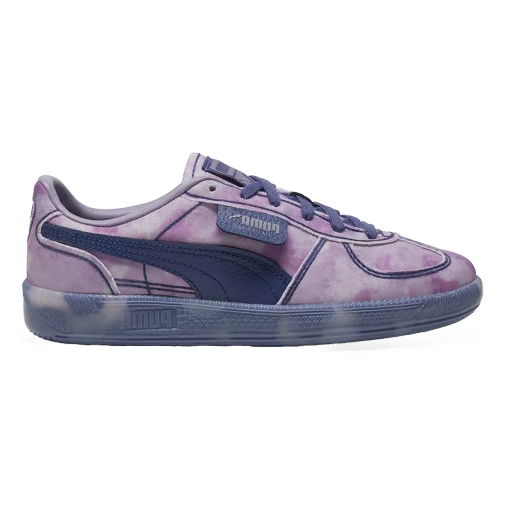 PUMA Womens Palermo Faded Denim Lace Up Sneakers Shoes Casual - Purple