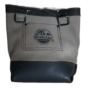 Graintex SB2204 Leather Nut and Bolt Bag Heavy Duty Suede Leather Tool Pouch with Secure Hooks .