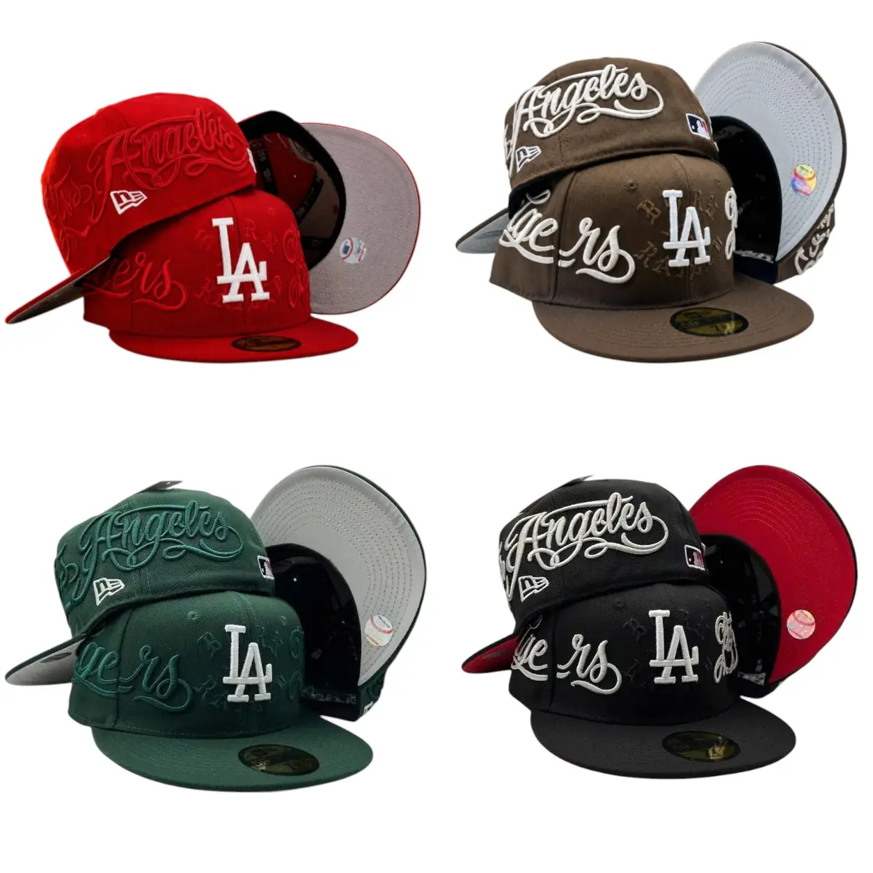 Los Angeles Red Baseball Cap – LA Embroidered 59FIFTY Flat Brim Fitted Hat