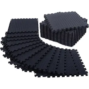 24 Pack - 1\/2" Extra Thick Floor Exercise Mat for Home Gym Floor Padding for Kids - High-Density EVA Interlocking Foam Floor Tiles for Gym Equipment, Play Area, Yoga, Cardio, Weights, MMA