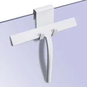 9" Shower with Hook - All Purpose for Shower Glass Door Mirrors Bathroom Tiles Windows - White
