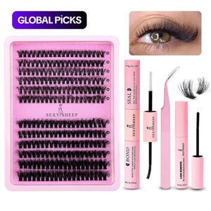 natural look lash clusters extension set, eyelashes cluster with tweezers, glue and lash remover, eyelashes extensions,professional eye mini makeup accessories for women, lashes clusters kit, cosmetic, cosmetic makeup tool