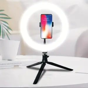 USB Powered 10 Inch Ring Light, Portable Selfie Ring Light With Tripod, Angle Flexible Adjustable Selfie Light, 3 Color Tones Fill Light