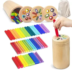 Mother Day Gift Wooden Montessori Baby Toddler Toys: 3 in 1 Learning Fine Motor Skills Juguetes, Educational Color Sorting Fidget Sensory Toys for Toddlers Boys Girls Gifts Object Permanence Cause and Effect