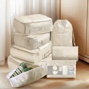 8-Pack Compression Packing Organizer Set, Space-Saving Storage Bags for Travel Clothes, Toiletries and Shoes, Multifunctional Laundry and Gym Bag for Men and Women, Perfect for Business Travel, Vacation and Daily Use