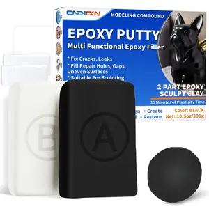 Epoxy Putty,  10.5oz/300g Black Putty Stick Fix Leaks, Cracks and Fill Holes, Sculpting, Modeling, Epoxy Sculpt Clay for Metal, Ceramics, Plastic, , Tile, Concrete