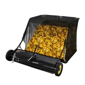 Heavy Duty Tow Behind Lawn Sweeper - Adjustable Sweeping Height Leaf and Grass Collector, Dumping Rope for Efficient Debris Pickup - Walk Behind Yard Sweeper