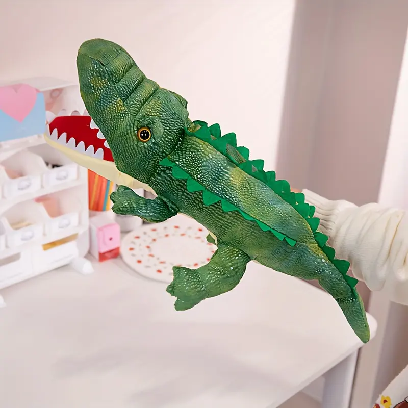 Crocodile Hand Puppet Animal Plush Toys Amphibious Animals Plush Stuffed Puppet Story Toys Preschool Interactive Entertainment Interactive Puppet for Storytelling Great Birthday Gifts