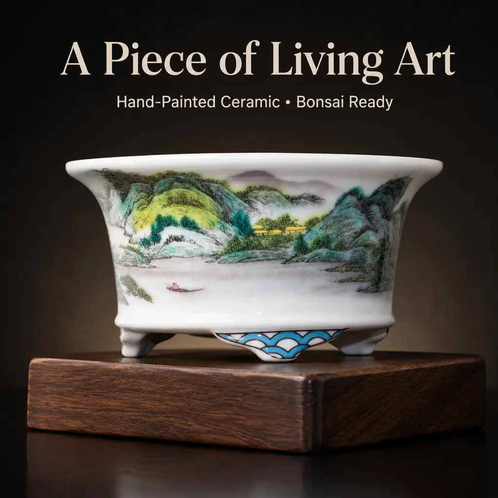Xirang ceramic flower pot landscape painting Flowerbonsai 0001