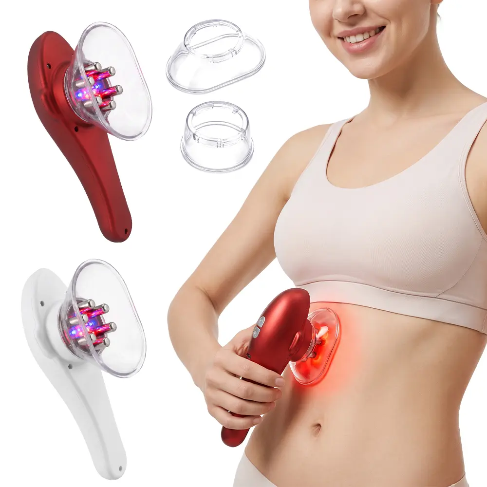 3-in-1 Color Light Cupping Massager, Daily Face & Body Care Device with Heat, Adjustable Suction, EMS Mode, Type-C Charging, Portable Home Self-Care Tool