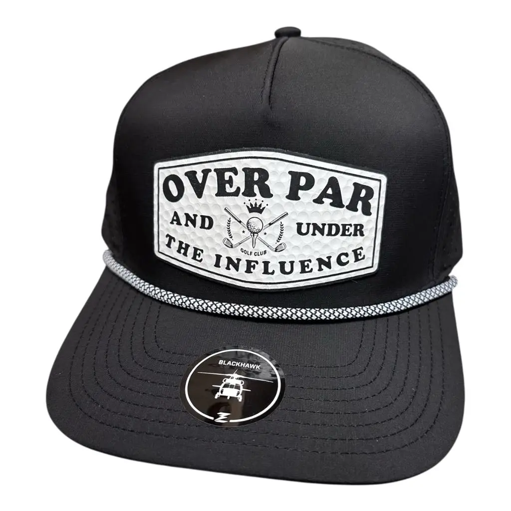 Over par and under the influence performance golf hat - Funny Golf Cap, Adjustable & Stylish Premium Golf Hats
